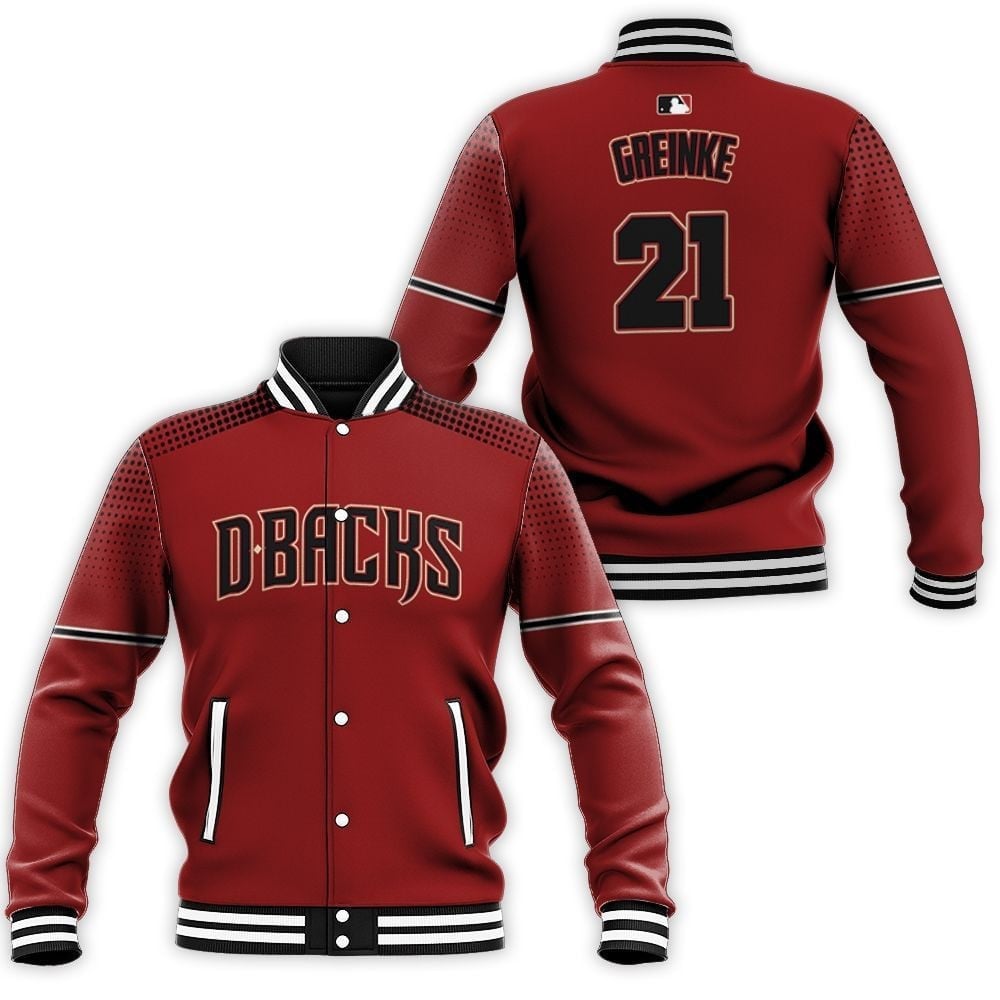 Mlb Arizona Diamondbacks Custom Name And Number Red 3D Unisex Varsity Jacket