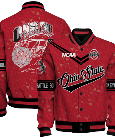 Ohio State Buckeyes Ncaa Basketball Buckeyes Battle Boldly 3D Unisex Varsity Jacket