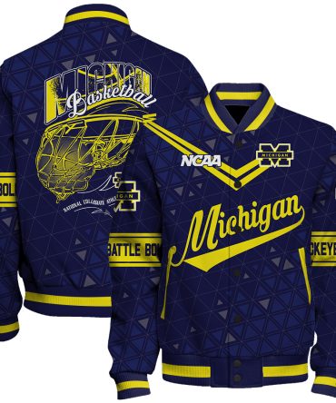 Michigan Wolverines Ncaa Basketball Go Blue Be Bold 3D Unisex Varsity Jacket