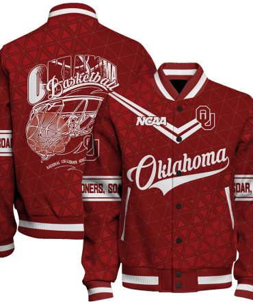 Oklahoma Sooners Ncaa Basketball Soar Sooners Soar 3D Unisex Varsity Jacket