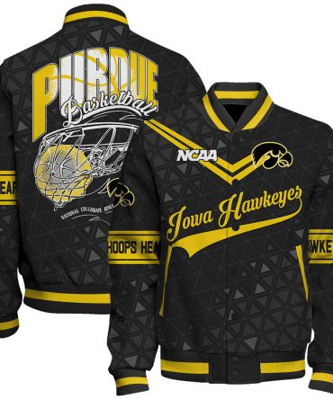 Iowa Hawkeyes Ncaa Basketball Hawkeye Hoops Heart 3D Unisex Varsity Jacket