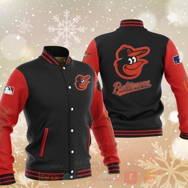 Mlb Baltimore Orioles Black Red 3D Unisex Varsity Jacket