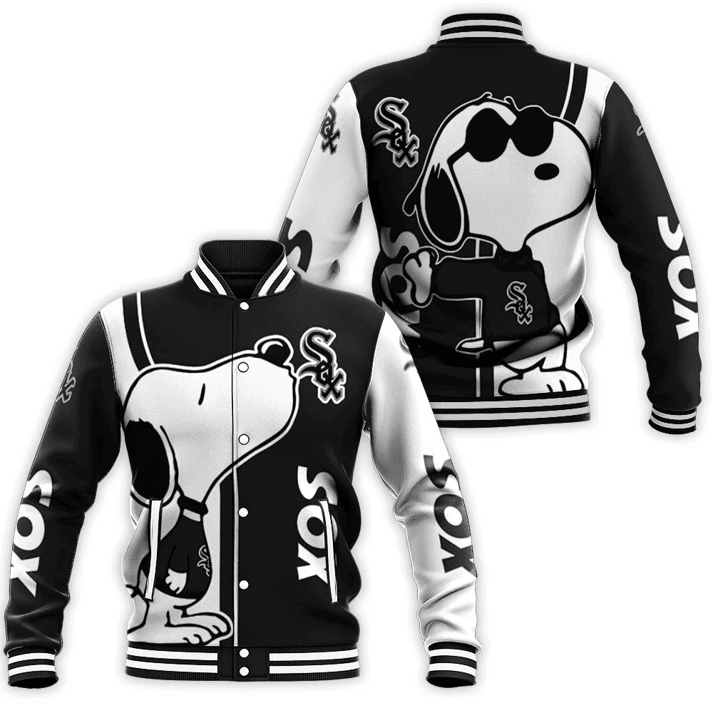 Mlb Chicago White Sox Baseball Team Snoopy Dog 3D Unisex Varsity Jacket