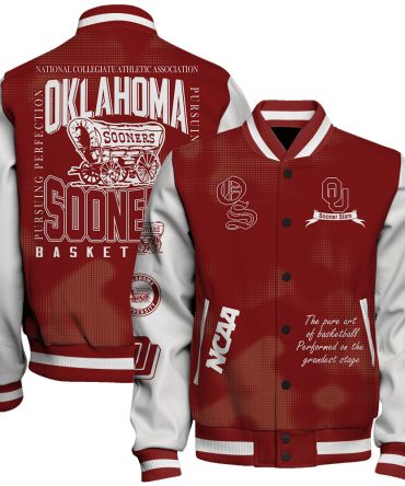Oklahoma Sooners Ncaa Basketball Sooner Slam 3D Unisex Varsity Jacket