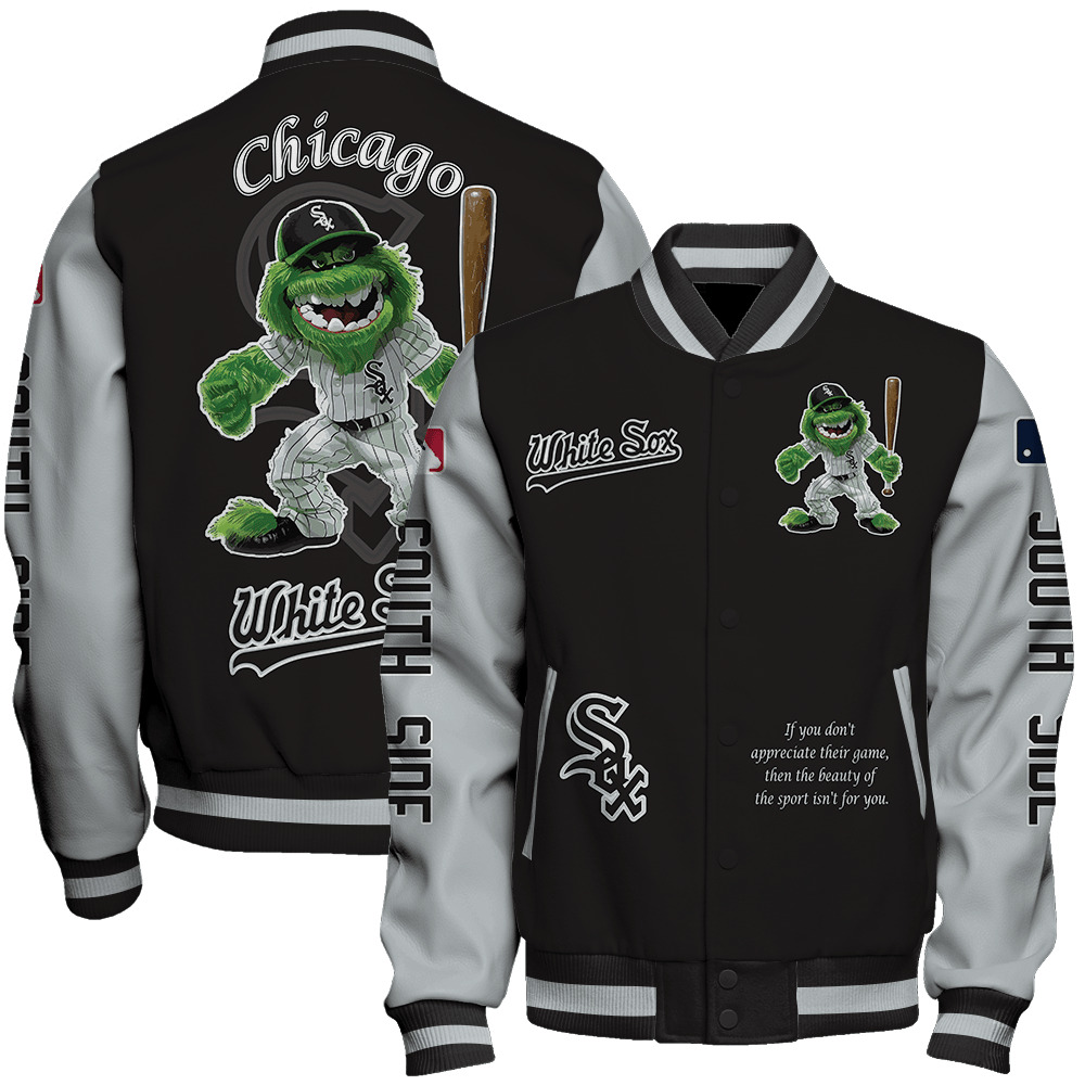 Chicago White Sox Mlb Baseball Southpaw Mascot South Side Special Design 3D Unisex Varsity Jacket