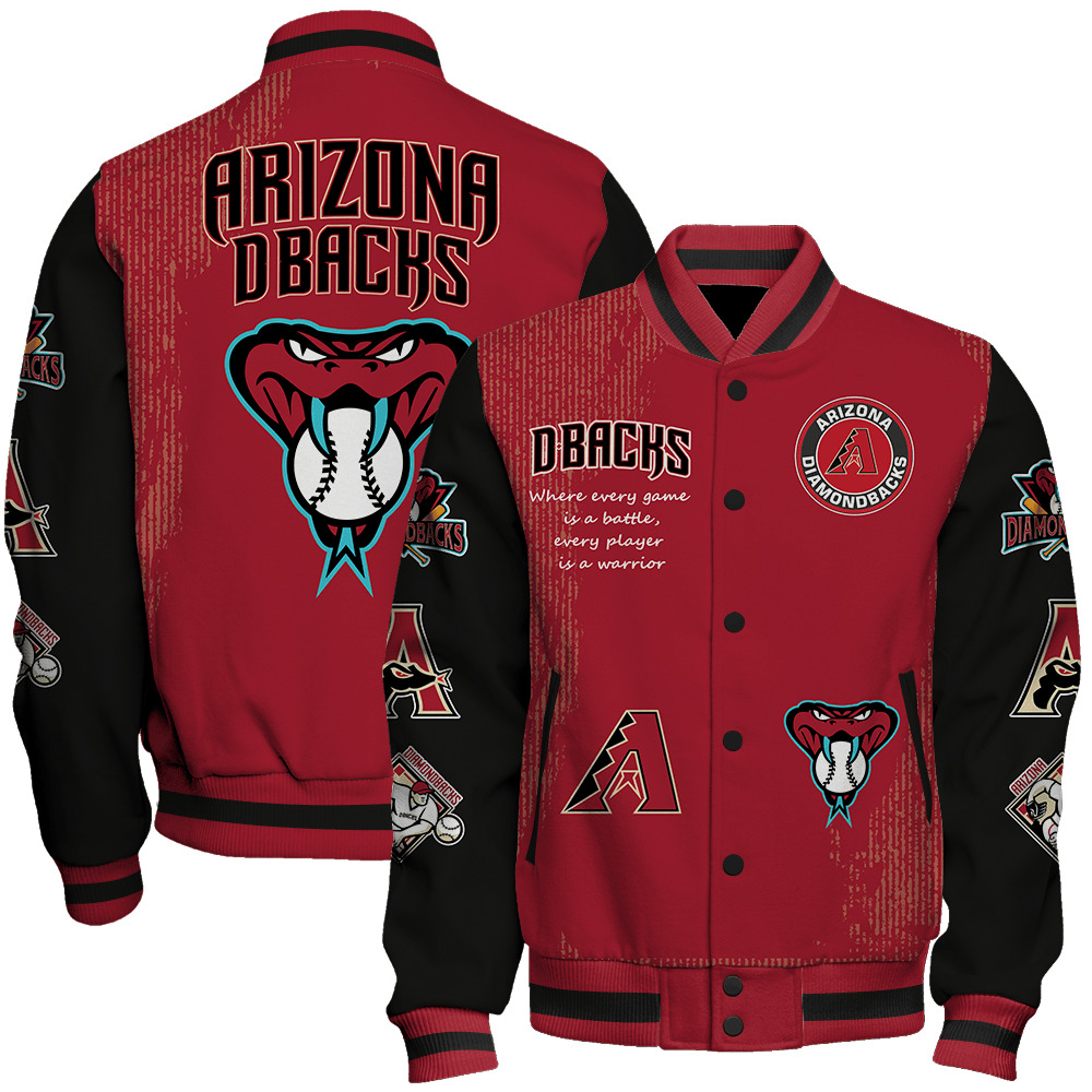 Arizona Diamondbacks Mlb Baseball Every Game Is A Battle 3D Unisex Varsity Jacket
