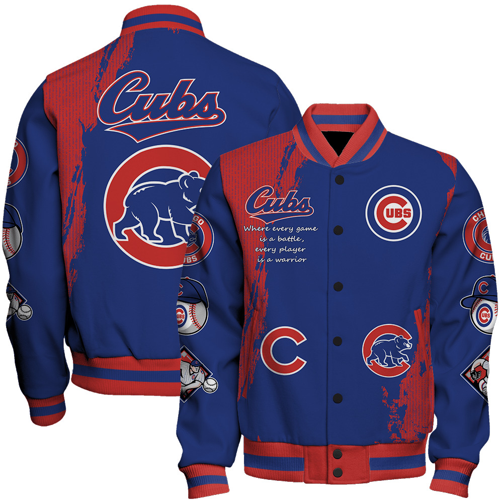 Chicago Cubs Mlb Baseball Every Game Is A Battle 3D Unisex Varsity Jacket
