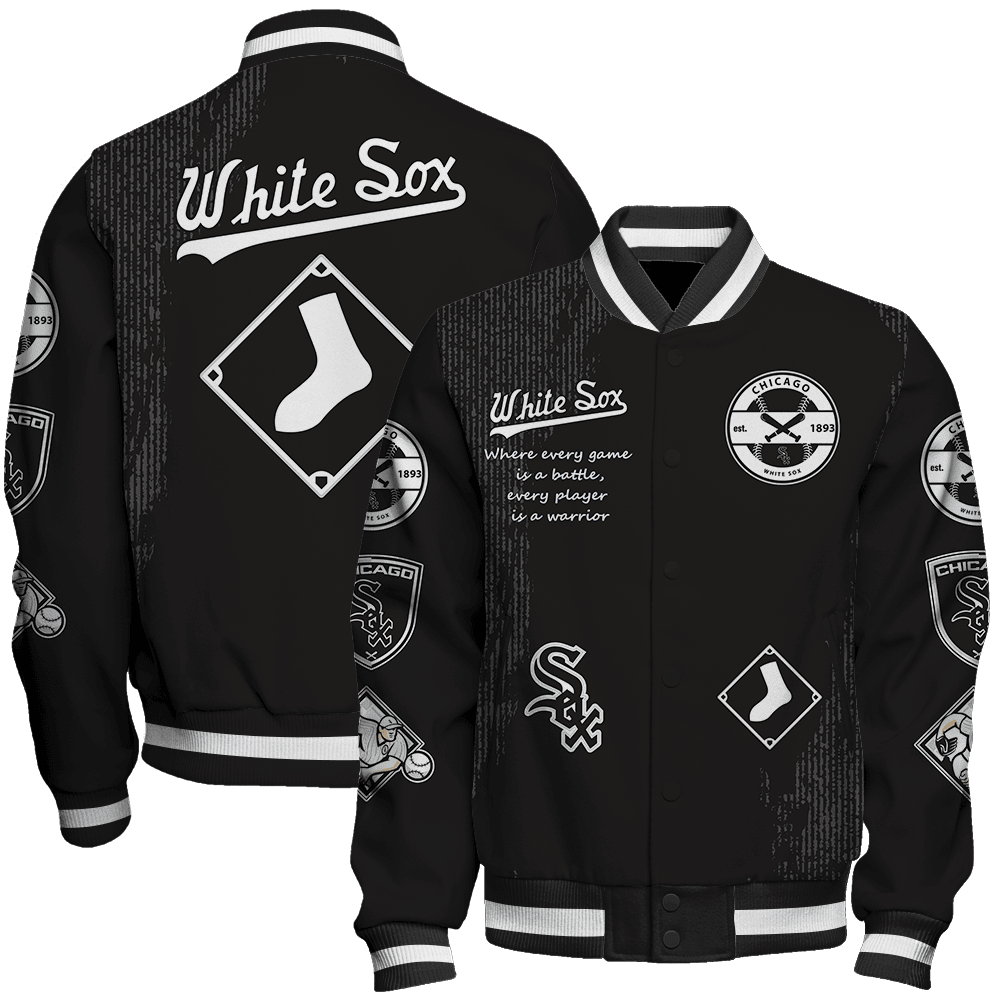 Chicago White Sox Mlb Baseball Every Game Is A Battle 3D Unisex Varsity Jacket