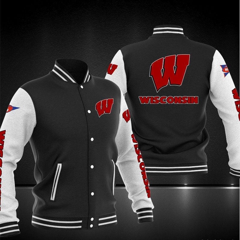 Wisconsin Badgers Ncaa Baseball Varsity Jacket Full Color