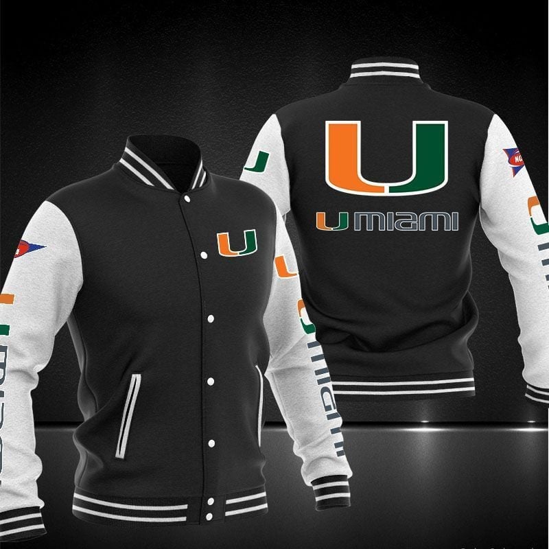Miami Hurricanes Logo Ncaa Baseball Varsity Jacket Full Color