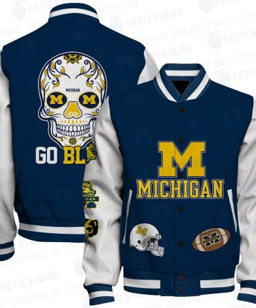 Michigan Wolverines Ncaa Football Aop Varsity Jacket Stm