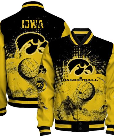 Iowa Hawkeyes Ncaa Basketball Team Splashing Colors 3D Print Varsity Jacket