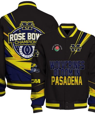 Michigan Wolverines 2024 Rose Bowl Ncaa Wolverines Bloom In Pasadena Varsity Jacket