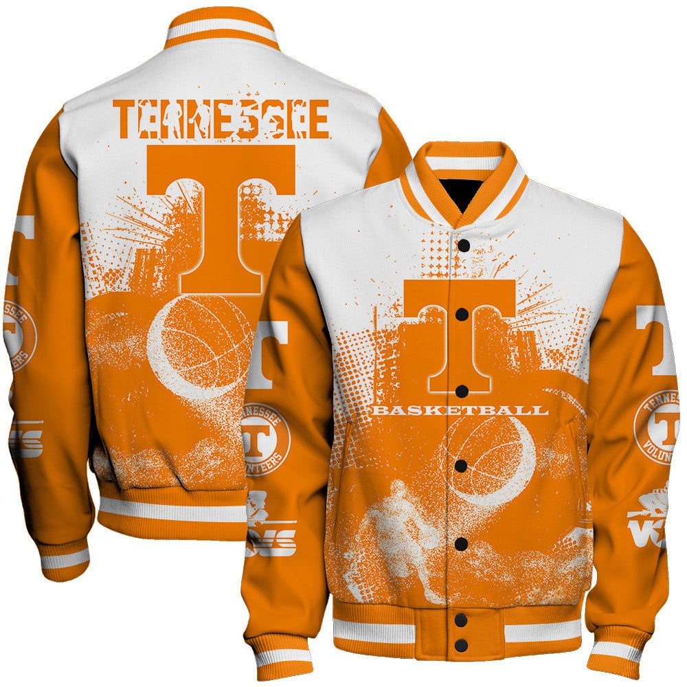 Tennessee Volunteers Ncaa Basketball Team Splashing Colors 3D Print Varsity Jacket