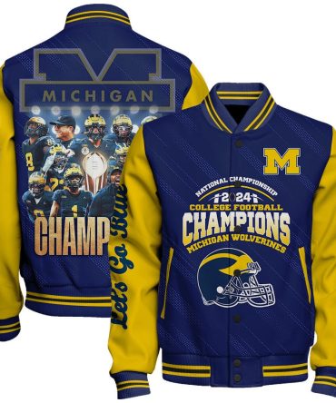 Michigan Wolverines Champions Print Varsity Jacket Sfat V10