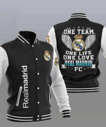 Real Madrid Black One Team Varsity Jacket