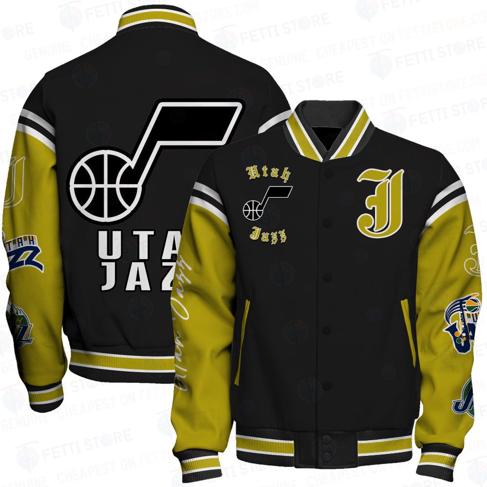 Utah Jazz National Basketball Association Aop Varsity Jacket Sfat V12