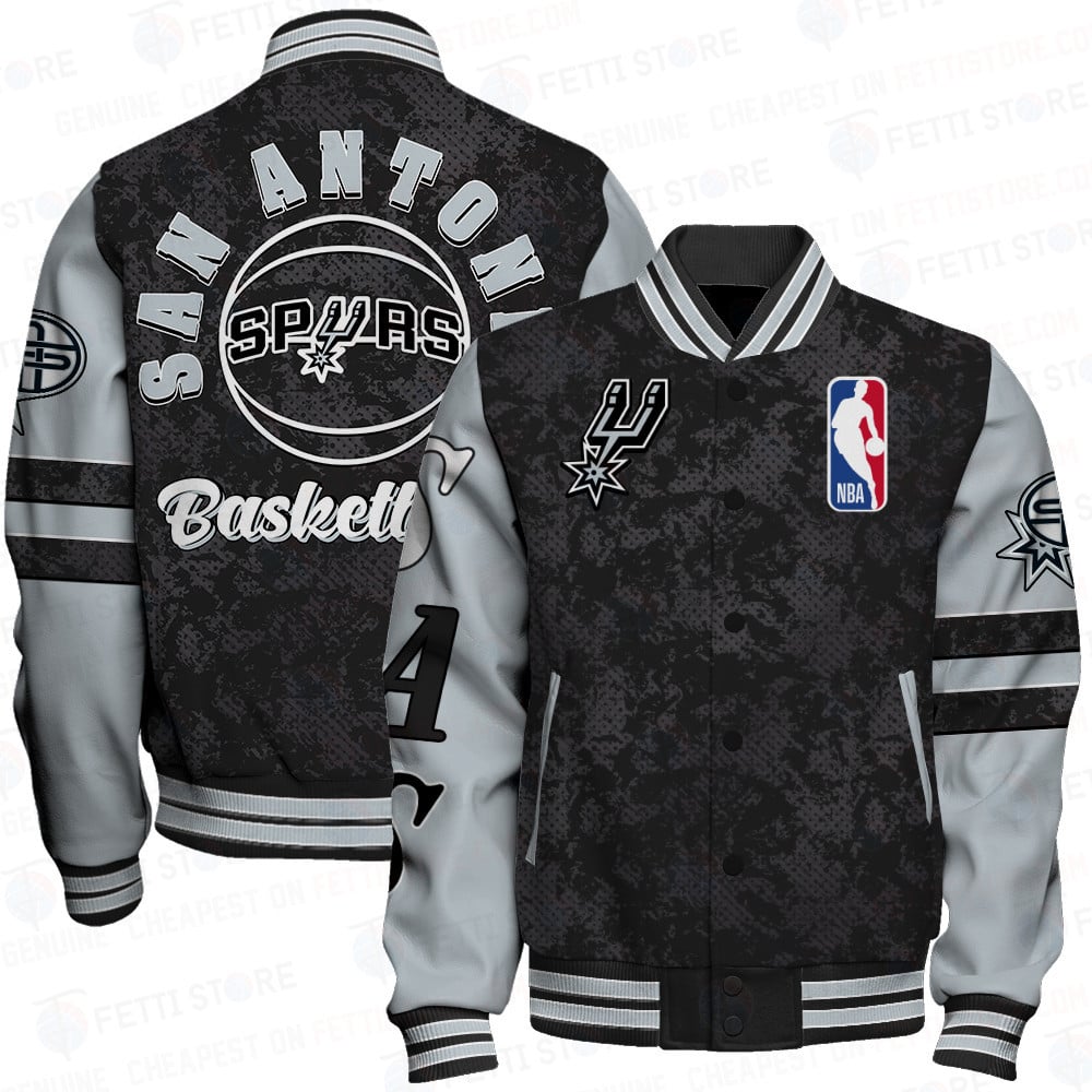 San Antonio Spurs Team Logo Sport Pattern Modern Varsity Jacket