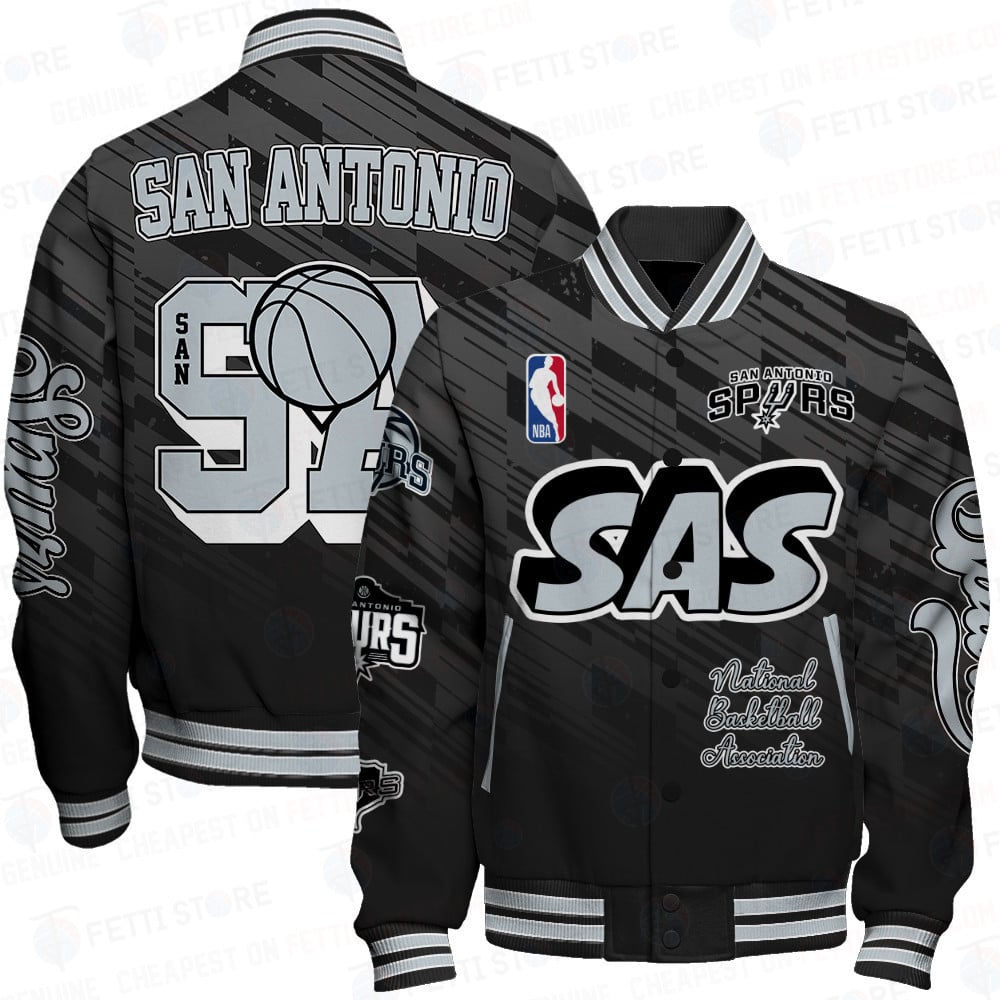 San Antonio Spurs Team Logo Sport Pattern Nba Varsity Jacket