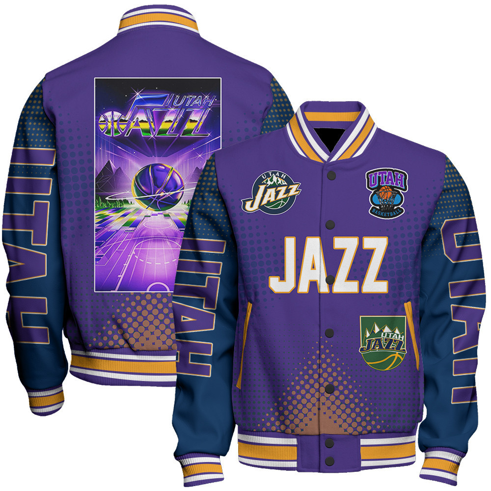 Utah Jazz - National Basketball Association Aop Varsity Jacket Stm V18