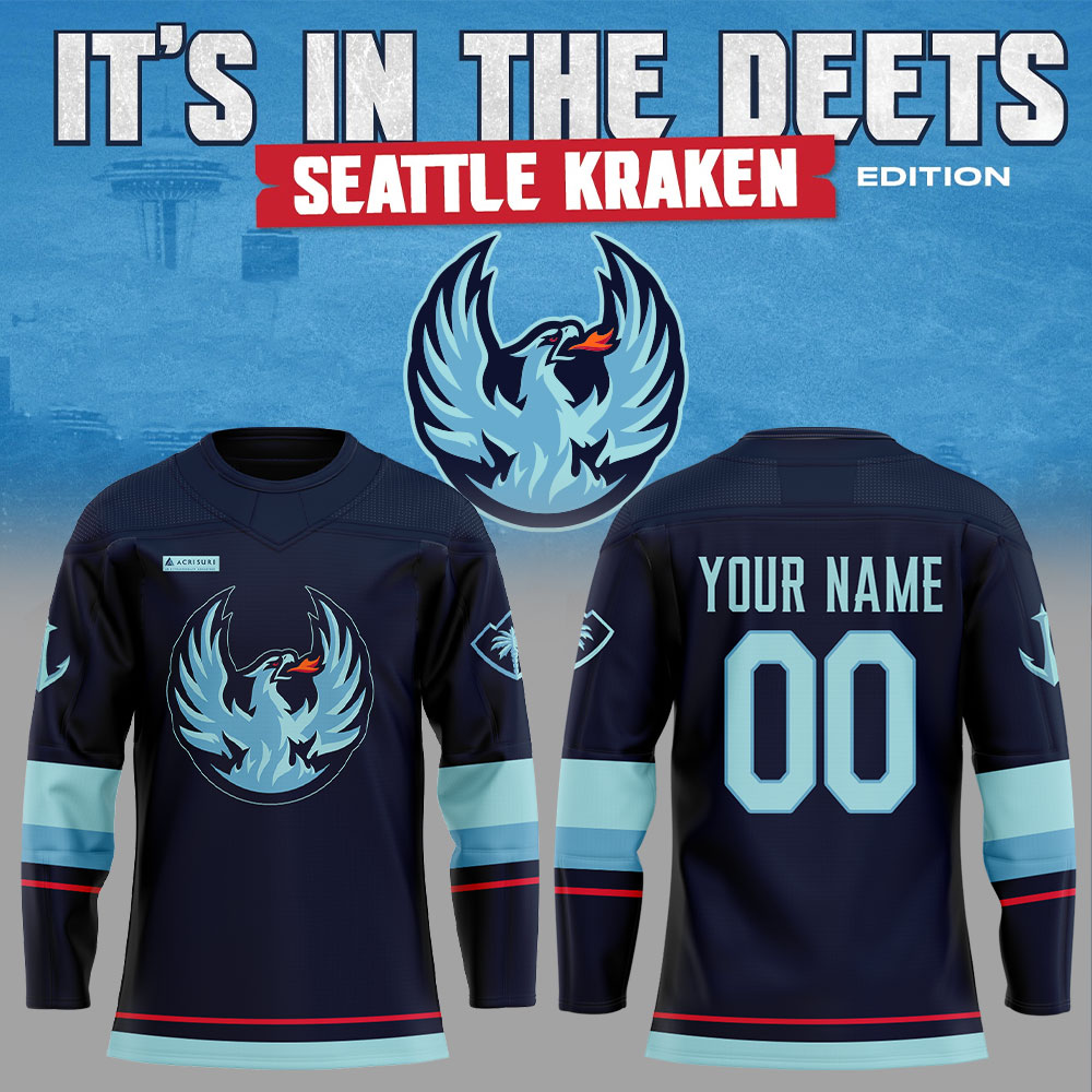 Coachella Valley Firebirds Seattle Kraken Edition Custom Name, Number For Fans Jersey