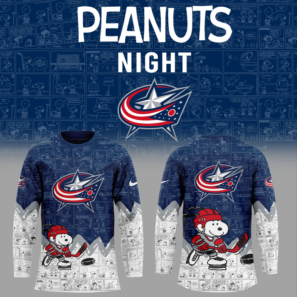 Columbus Blue Jackets 75Th Anniversary Of Peanuts Jersey