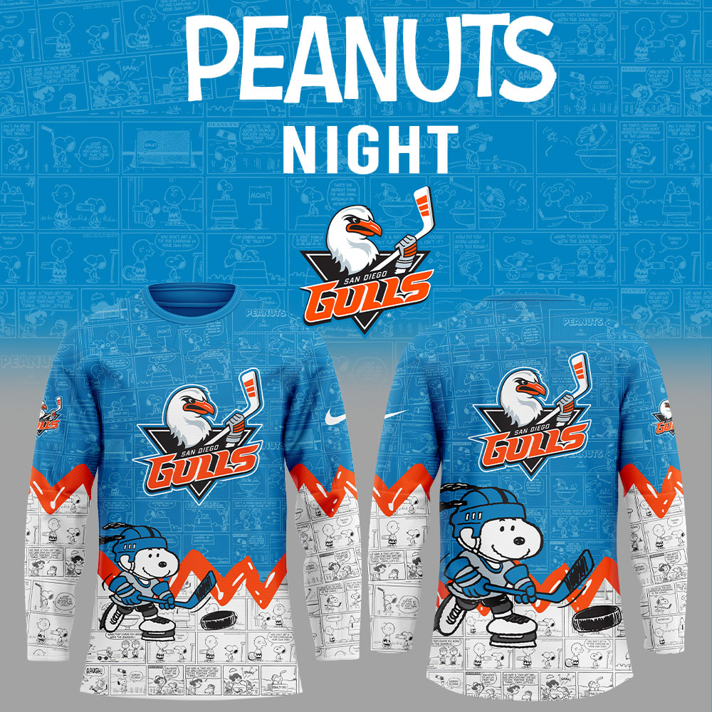 San Diego Gulls 75Th Anniversary Of Peanuts Jersey