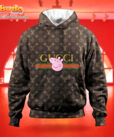 Clothings Louis Vuitton And Gucci X Peppa Pig Pecs Belt Logo Hoodie Louis Vuitton T Shirt Tank Top For Men Woman Unique Gift
