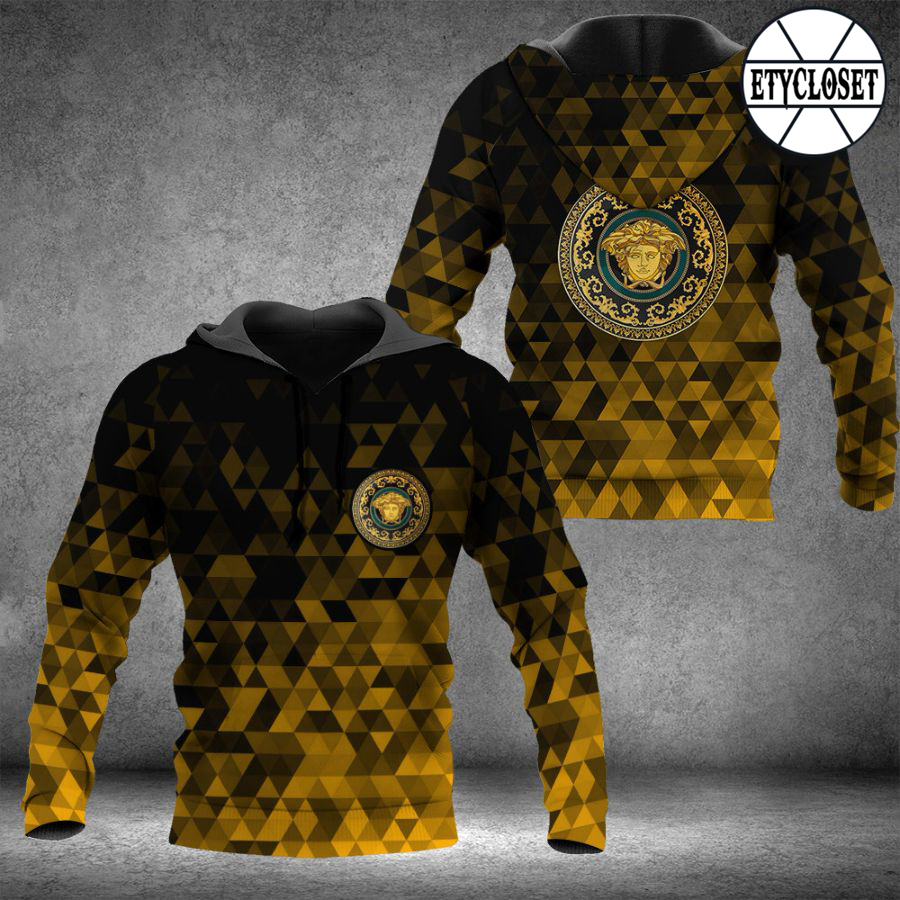 Gianni Versace Black Gold Unisex Hoodie For Men Women Luxury Brand Clothing Clothes Outfit 182 Hdlux