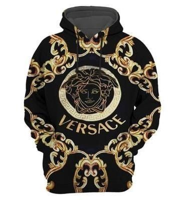 Gianni Versace Black Gold Unisex Hoodie For Men Women Luxury Brand Clothing Clothes Outfit 310 Hdlux