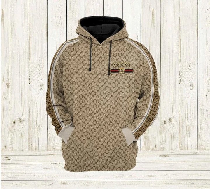Gucci Brown Unisex Hoodie For Men Women Luxury Brand Clothing Clothes Outfit 378 Hdlux