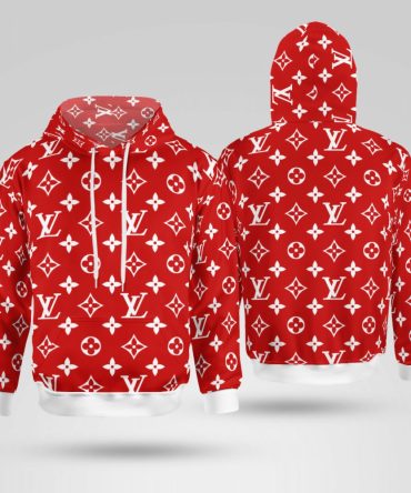 Louis Vuitton Red Unisex Hoodie For Men Women Louis Vuitton Luxury Brand Clothing Clothes Outfit 176 Hdlux