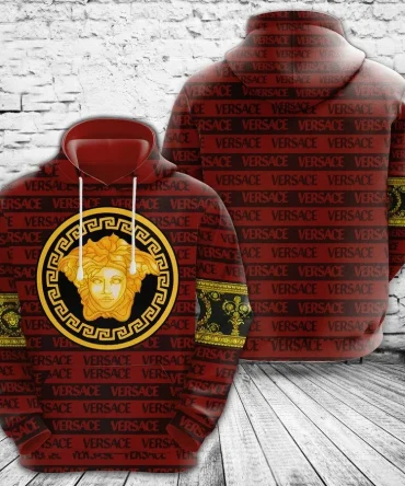 Buy Gianni Versace Red Gold Unisex Hoodie For Men Women Luxury Brand Clothing Clothes Outfit
