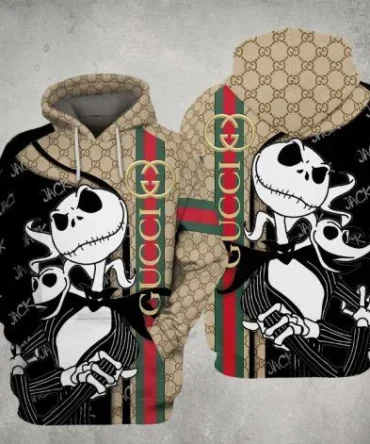 Buy Gucci Jack Skellington Unisex Hoodie For Men Women Luxury Clothing Clothes Outfit Disney Gifts
