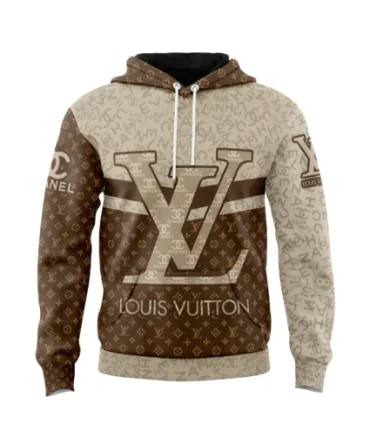 Louis Vuitton Chanel Brown Beige Unisex Hoodie Outfit For Men Women Luxury Brand Clothing Special Gift