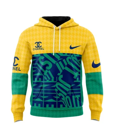 Nike Chanel Green Yellow Unisex Hoodie Outfit For Men Women Luxury Brand Clothing Special Gift