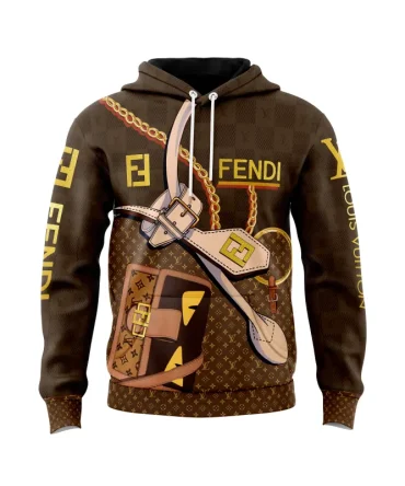 Louis Vuitton Fendi Unisex Hoodie Outfit For Men Women Luxury Brand Clothing