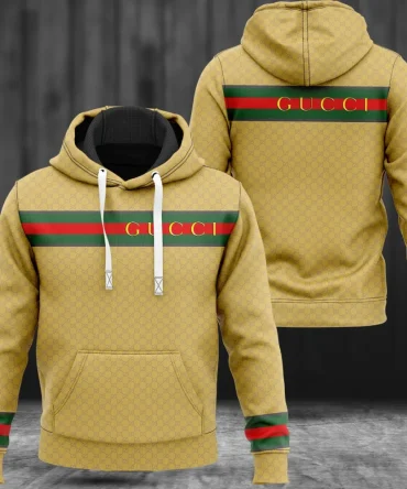 Gucci Yellow Luxury Unisex Hoodie Luxury Brand Outfit For Men Women