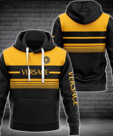 Versace Black Yellow Fashion Luxury Brand Premium Hoodie For Men Women