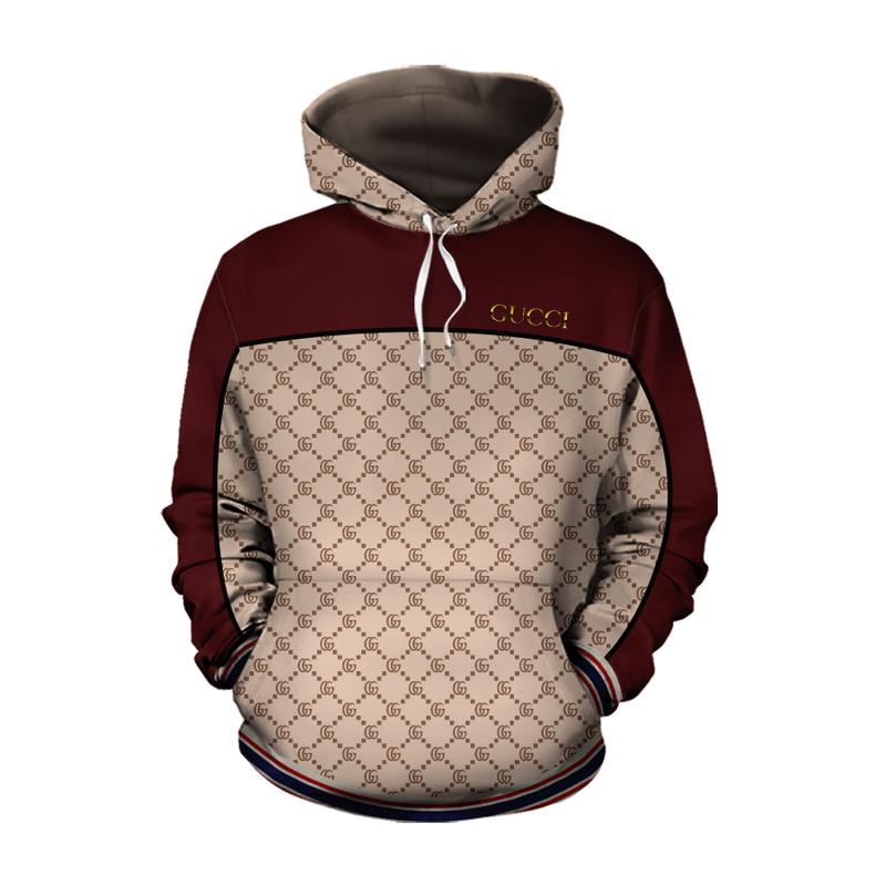 Gucci Dark Red Luxury Brand Premium Hoodie For Men Women