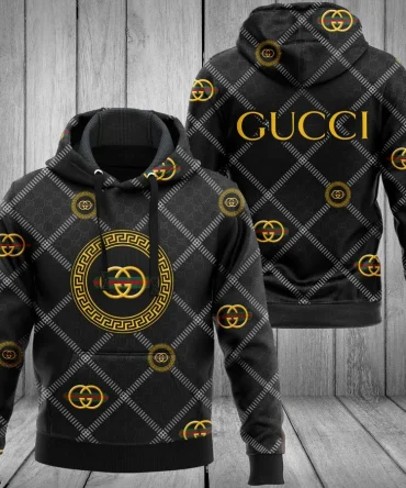 Gucci Black Unisex Hoodie For Men Women Luxury Brand Clothing Clothes Outfit