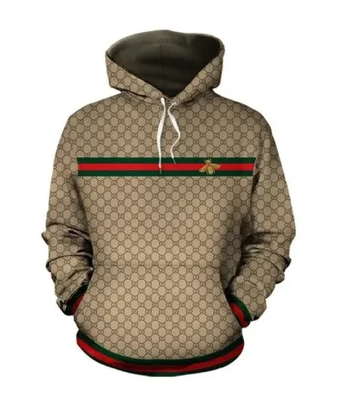 Gucci Bee Brown Unisex Hoodie For Men Women Luxury Brand Clothing Clothes Outfit