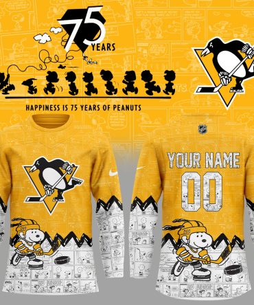 Pittsburgh Penguins 75Th Anniversary Of Peanuts Custom Name, Number For Fans Jersey