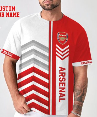 Custom Arsenal Fan T-Shirt - Personalize Your Name - Stylish Red & White Design