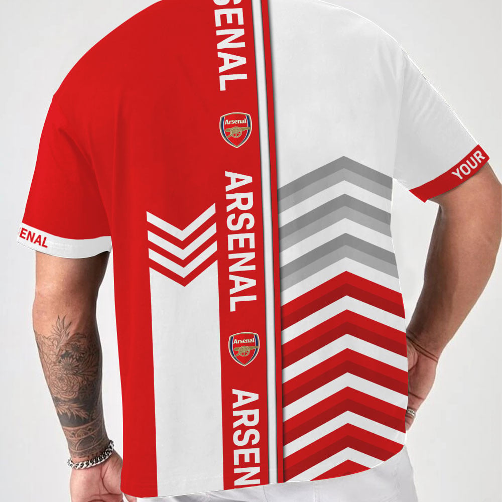 Custom Arsenal Fan T-Shirt - Personalize Your Name - Stylish Red & White Design - Image 2