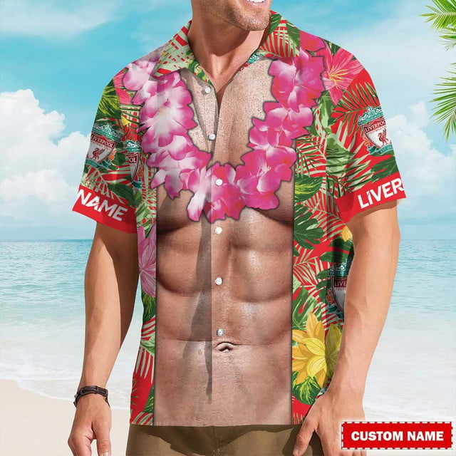 Tropical Muscle Liverpool Beach Shirt - Customizable Hawaiian Party Style For Summer Fun