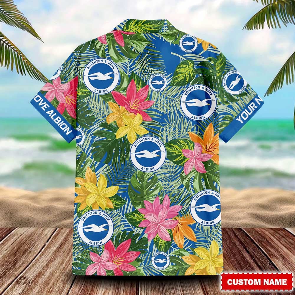 Custom Tropical Brighton Epl Hawaiian Shirt - Fun Summer Beach Party Look! - Image 2