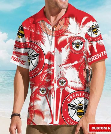 Custom Brentford Fc Hawaiian Shirt - Personalized Tropical Beachwear For Fans