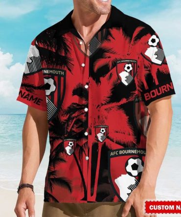 Custom Afc Bournemouth Hawaiian Shirt – Personalized Beach Soccer Fan Gear!