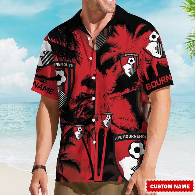 Custom Afc Bournemouth Hawaiian Shirt – Personalized Beach Soccer Fan Gear!